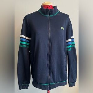 Lacoste - cotton blend zip up sweater/track top Size Large